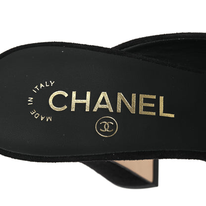 Chanel Suede Kidskin Patent Calfskin Mules 40 Black 9 of 11