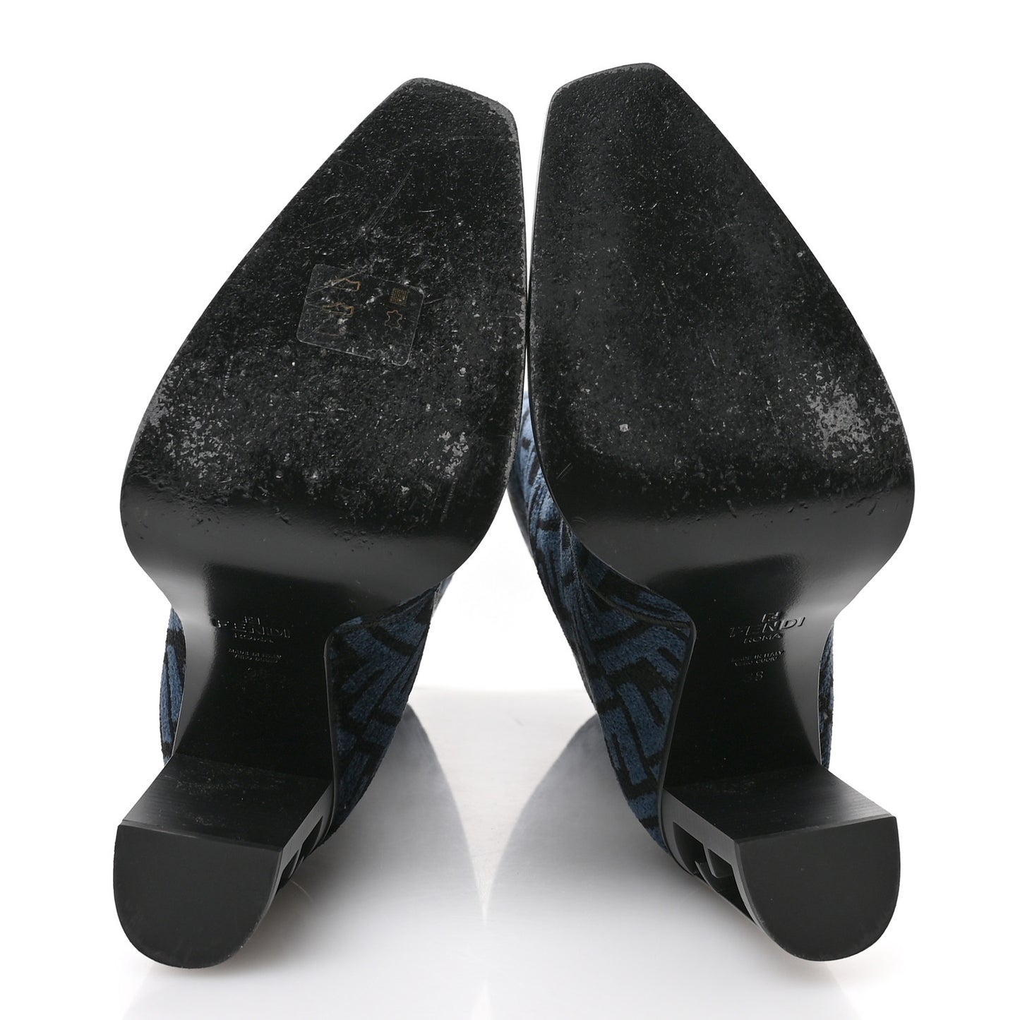 Chenille Jacquard FF 110mm Knee Boots 38 Black Blue