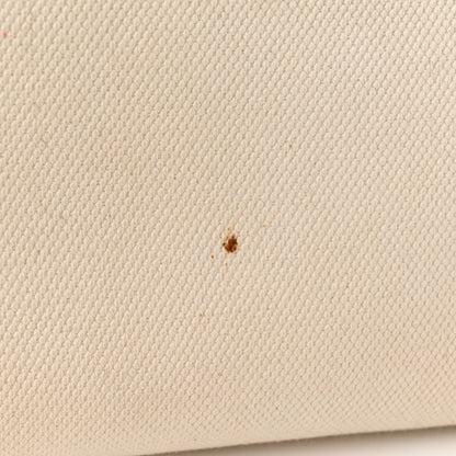 Celine Canvas Calfskin Logo Print Small Horizontal Cabas Natural Tan 10 of 12