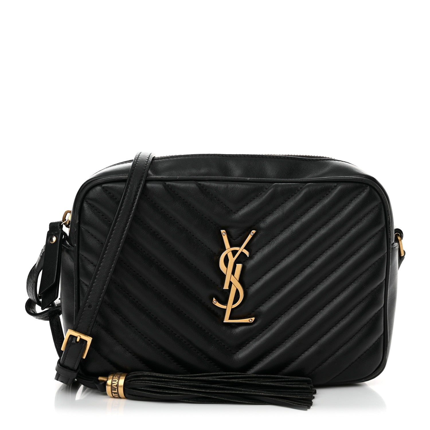 Saint Laurent Calfskin Matelasse Monogram Lou Camera Bag Black 1 of 19