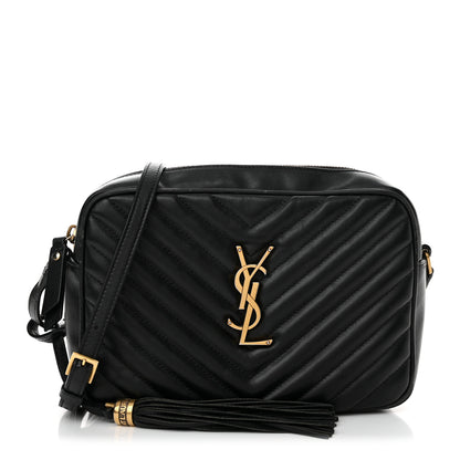 Saint Laurent Calfskin Matelasse Monogram Lou Camera Bag Black 1 of 19
