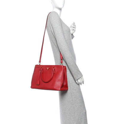 Prada Saffiano Lux Medium Galleria Double Zip Tote Fuoco 2 of 11