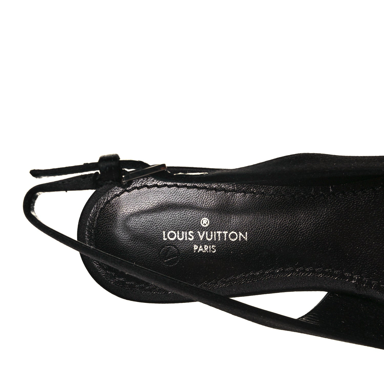 Louis Vuitton Satin Crystal Madeleine Slingback Ballerina Flats 36 Black 7 of 7