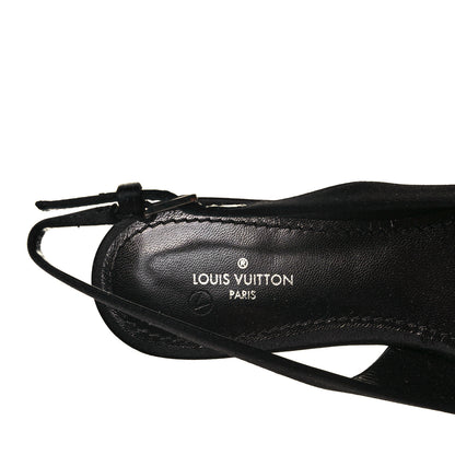 Louis Vuitton Satin Crystal Madeleine Slingback Ballerina Flats 36 Black 7 of 7