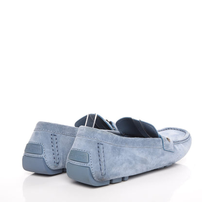 Louis Vuitton Mens Suede Monte Carlo Loafers 9 Blue 4 of 11