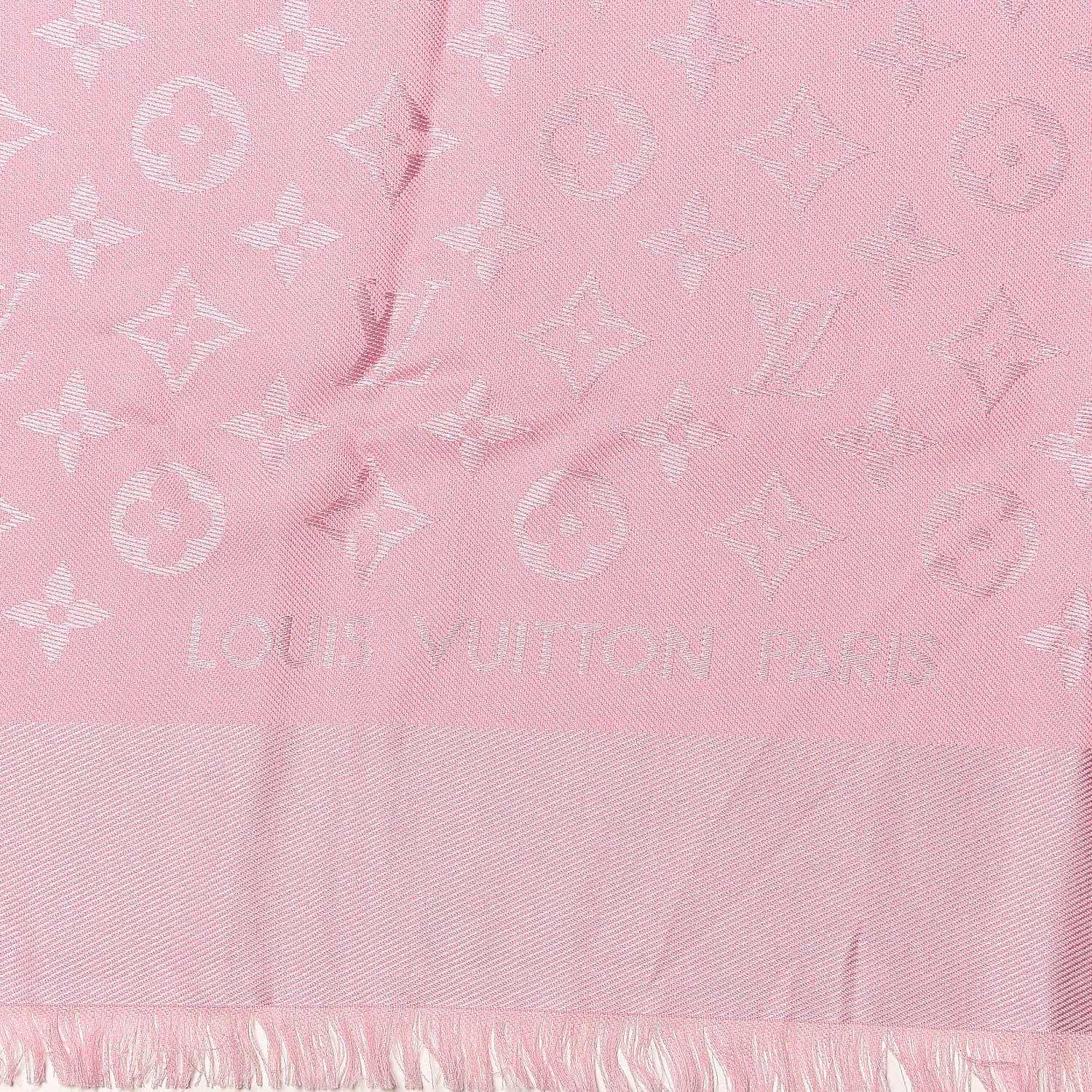 Louis Vuitton Silk Wool Monogram Shine Shawl Rose 4 of 4