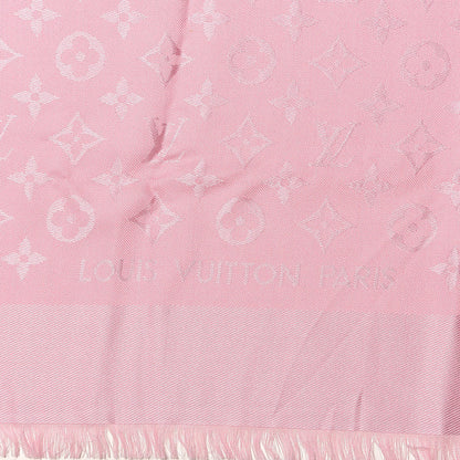 Louis Vuitton Silk Wool Monogram Shine Shawl Rose 4 of 4
