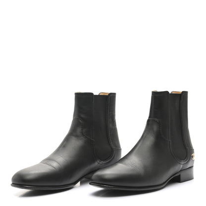 Chanel Calfskin Elastic Short Boots 36.5 Black 3 of 7