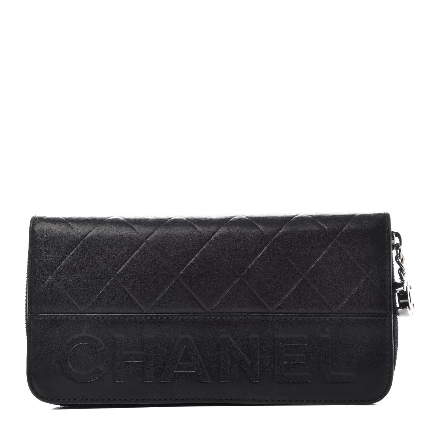 Chanel Lambskin Embossed Logo Wallet Black 1 of 5