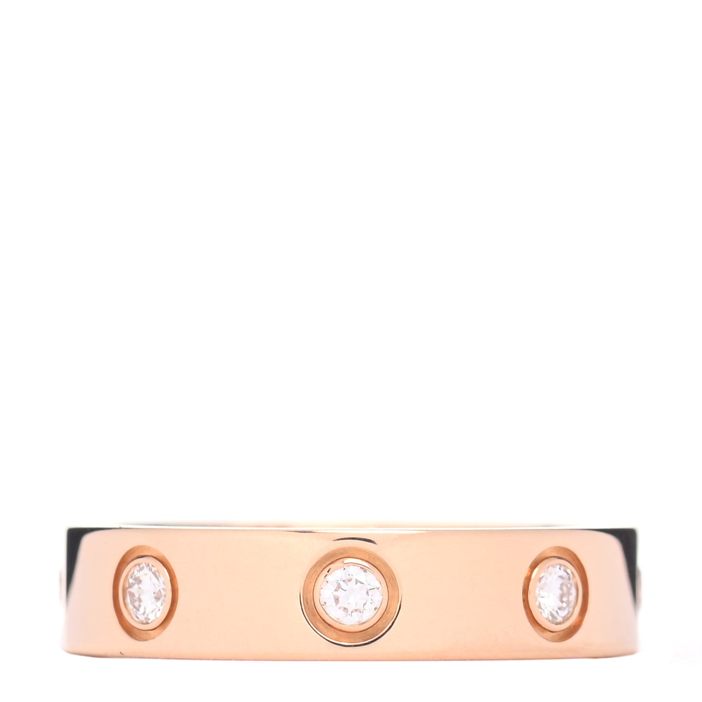 18K Pink Gold 8 Diamond 4mm LOVE Wedding Band Ring 47 4