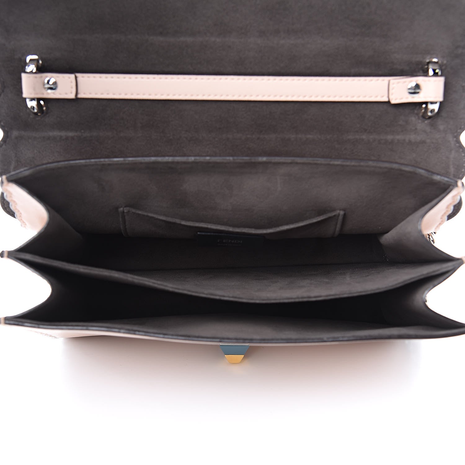 Fendi Vitello Liberty Scalloped Studded Kan I Shoulder Bag Plaster 5 of 10