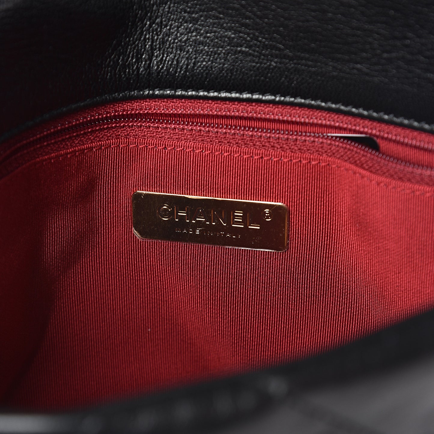 Lambskin Quilted Medium 19 Flap Black