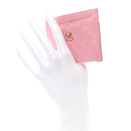 Chanel Iridescent Caviar Quilted Card Holder Rose Pink 2 of 8