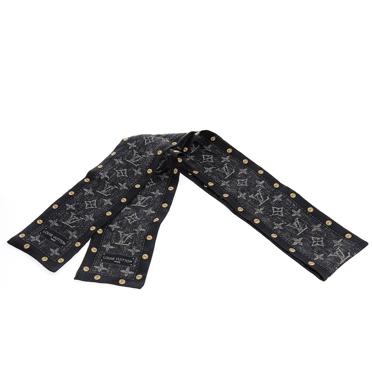 Silk Monogram New Denim Bandeau Black
