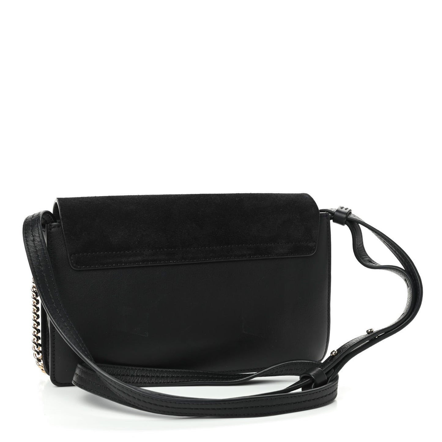 Suede Calfskin Small Faye Shoulder Bag Black