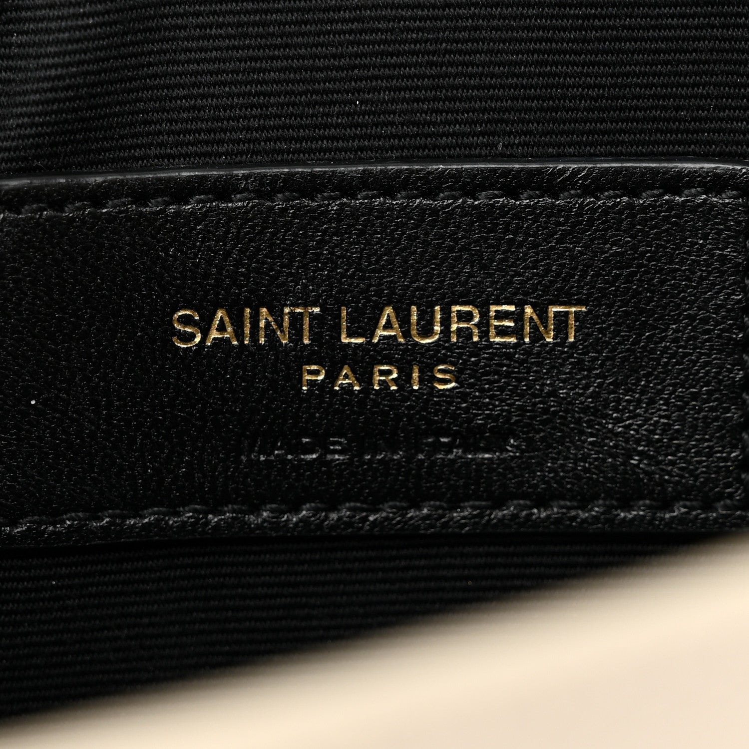 Saint Laurent Calfskin Crocodile Embossed Uptown Monogram Pouch Crema Soft 6 of 13