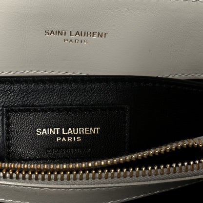 Saint Laurent Calfskin Y Quilted Monogram Small Loulou Chain Satchel Blanc Vintage 7 of 11