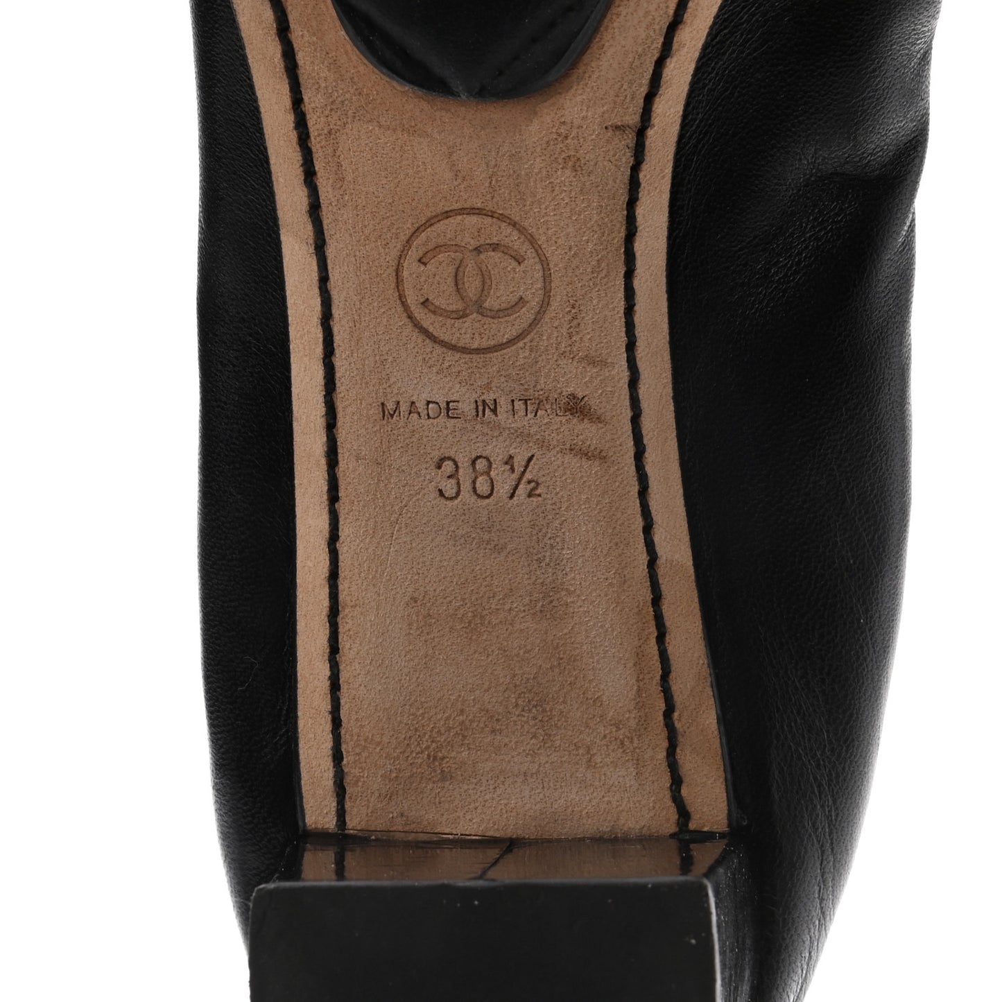 Lambskin Patent CC Elastic Stretch Pumps 38.5 Black