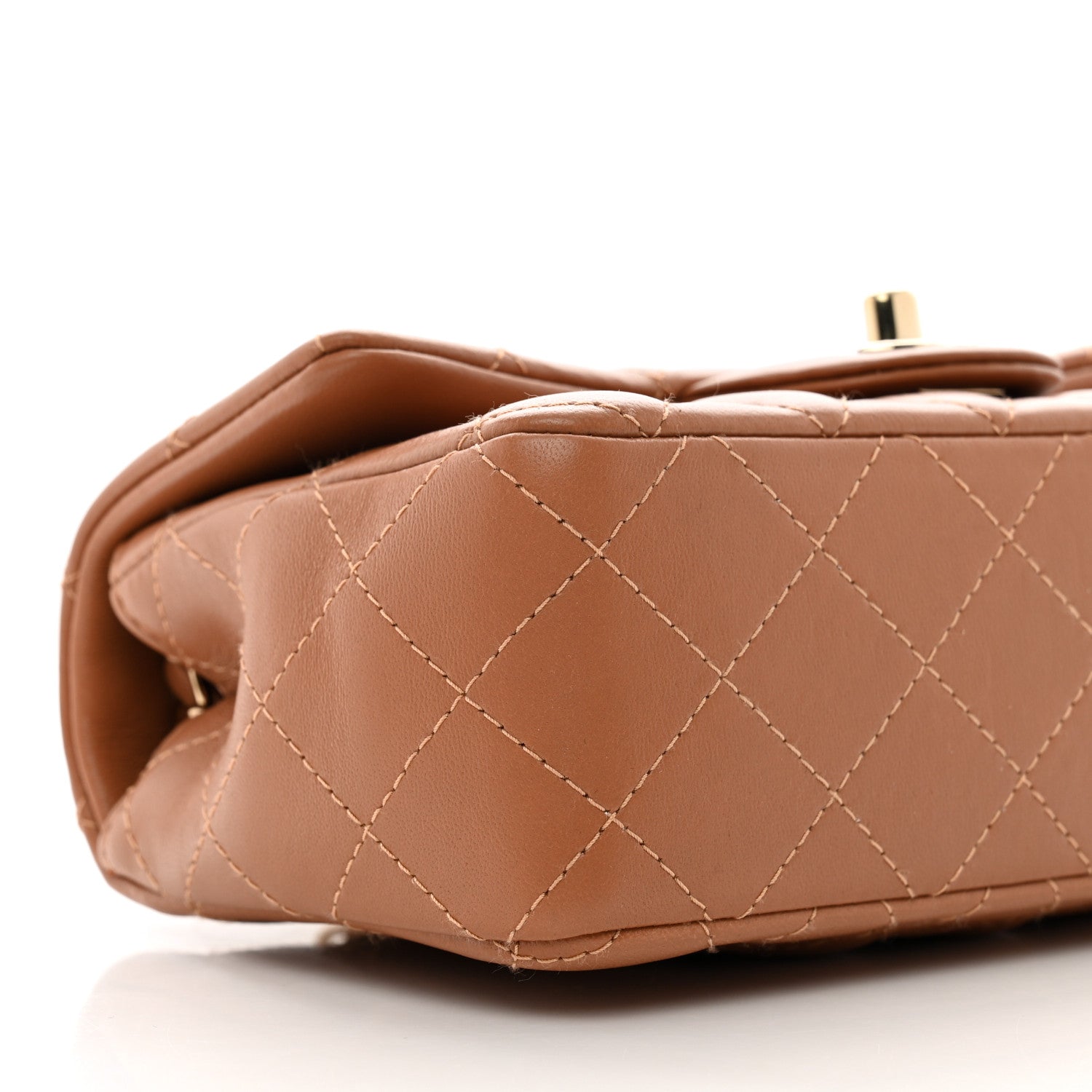 Chanel Lambskin Quilted Mini Rectangular Flap Brown 9 of 10