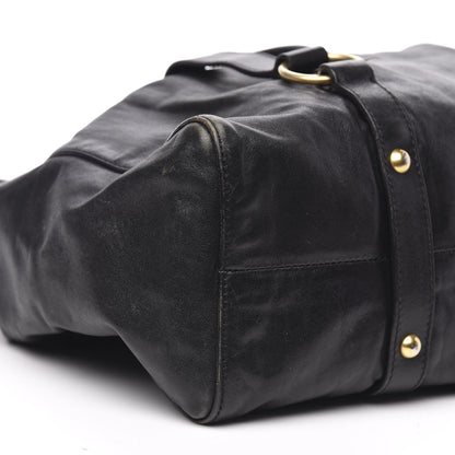 Miu Miu Vitello Lux Gathered Tote Black 7 of 17