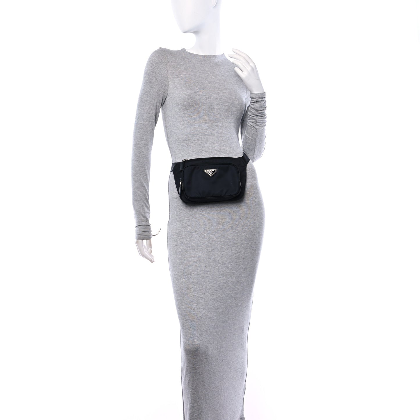 Tessuto Nylon Saffiano Belt Bag Black