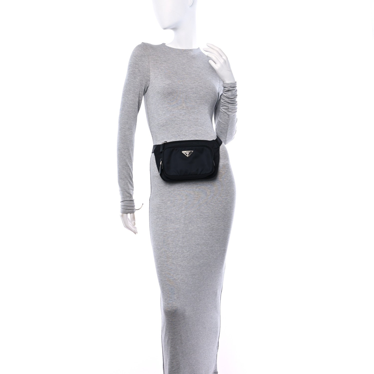 Prada Tessuto Nylon Saffiano Belt Bag Black 2 of 12