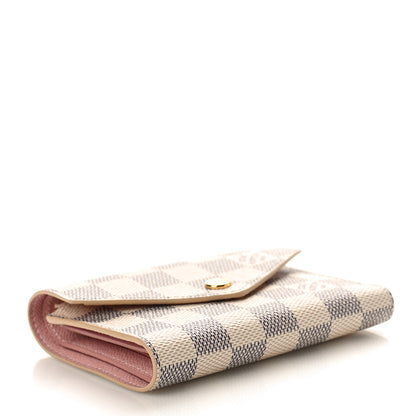 Louis Vuitton Damier Azur Victorine Wallet Rose Ballerine 4 of 9