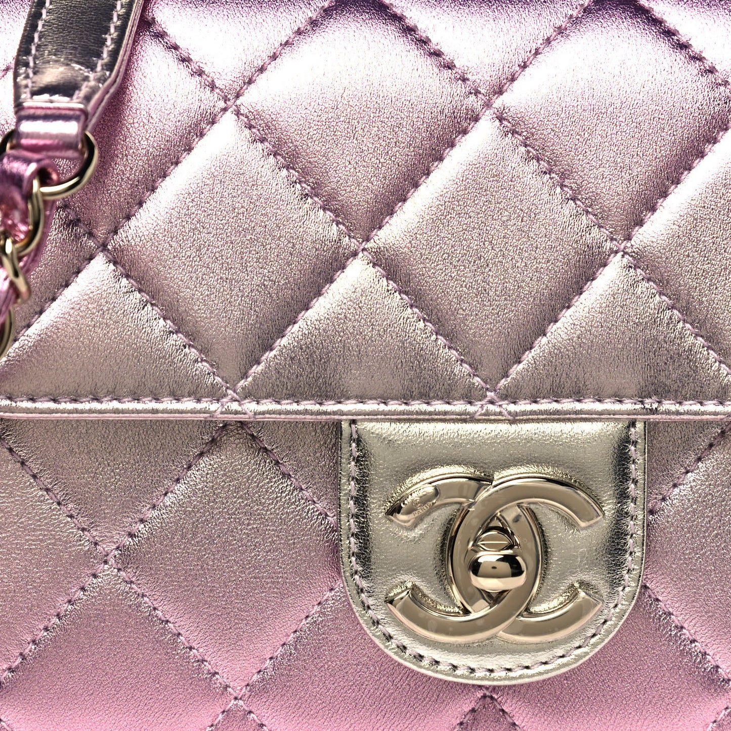Metallic Lambskin Like A Wallet Flap Golden Pink