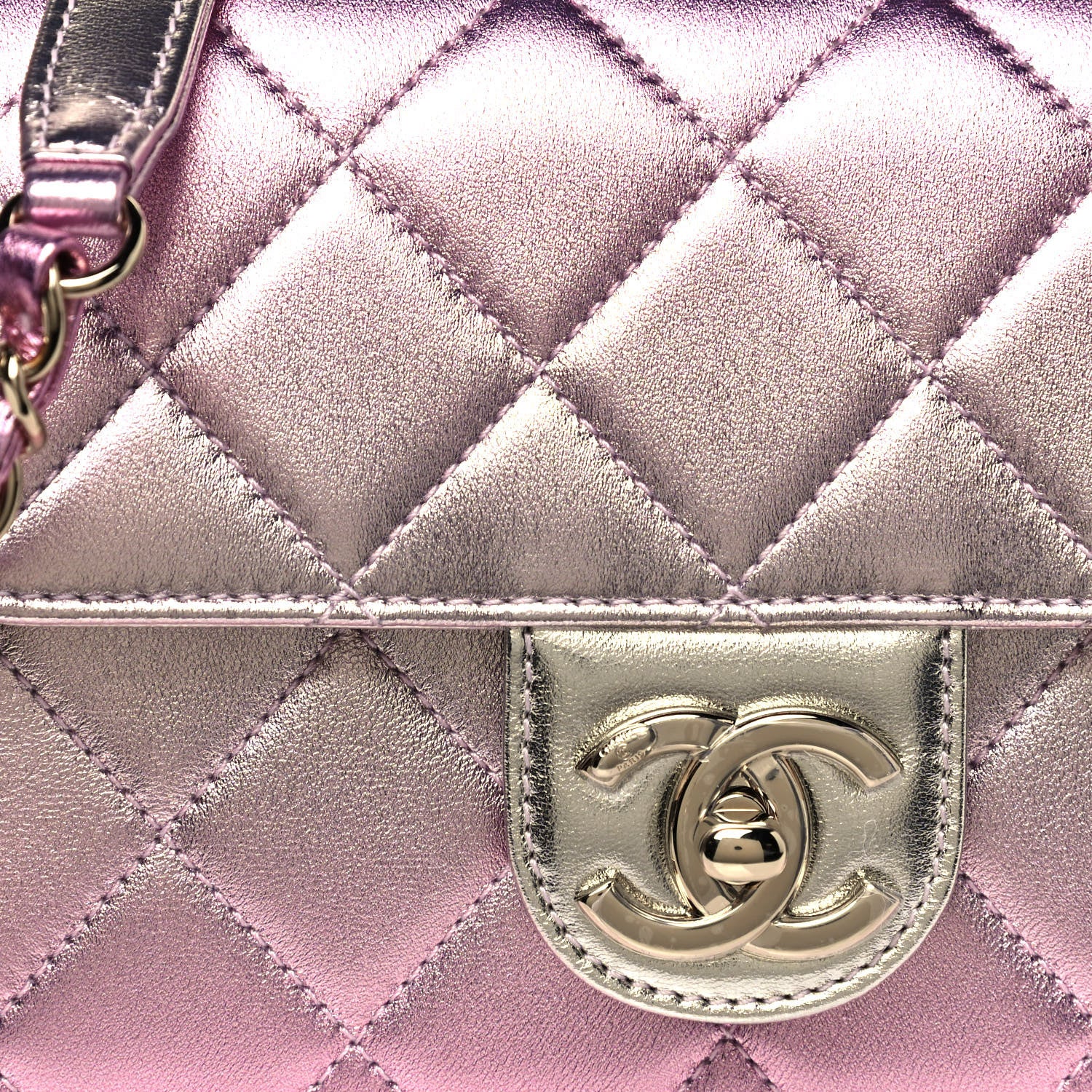 Chanel Metallic Lambskin Like A Wallet Flap Golden Pink 8 of 13