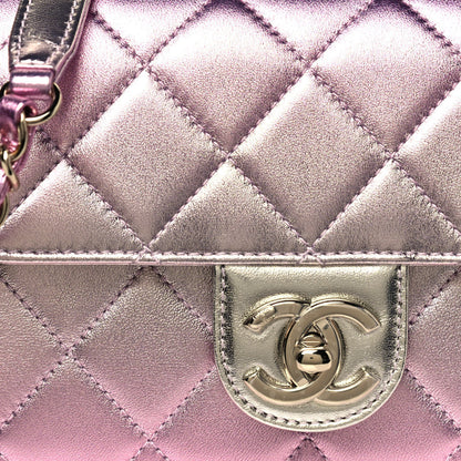 Chanel Metallic Lambskin Like A Wallet Flap Golden Pink 8 of 13