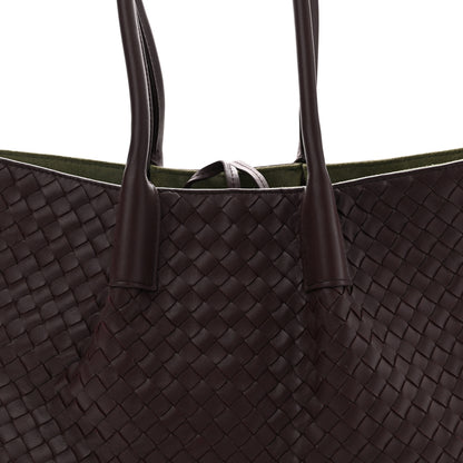 Bottega Veneta Calfskin Intrecciato Pinacoteca Reversible Tote Dark Barolo Pickle 8 of 10