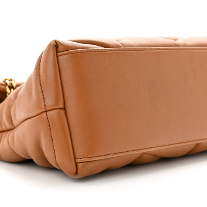 Saint Laurent Lambskin Quilted Small Loulou Puffer Monogram Chain Satchel Dark Honey 9 of 10