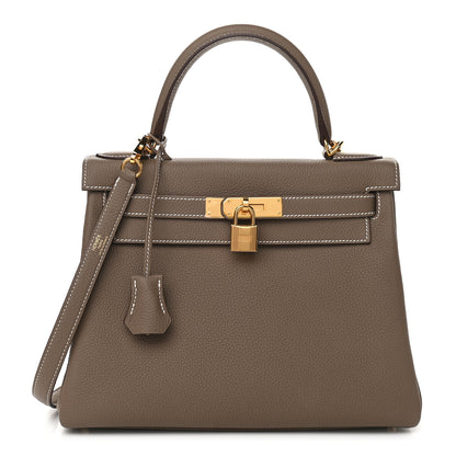Hermes Togo Kelly Retourne 28 Etoupe 1 of 10