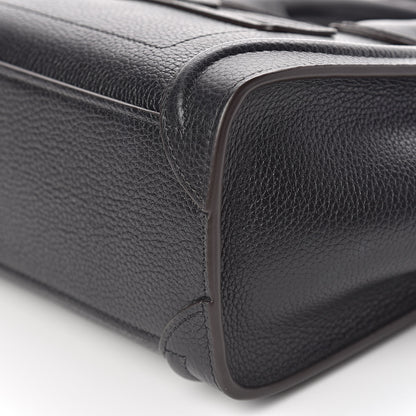 Celine Drummed Calfskin Nano Luggage Black 10 of 11