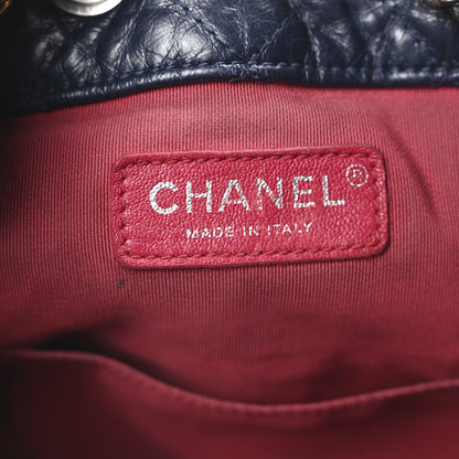 Chanel Aged Calfskin Quilted Small Gabrielle Backpack Blue Black 6 of 10