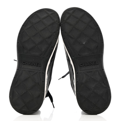 Chanel Velvet Calfskin Mixed Fibers CC Sneakers 40 Black 5 of 12
