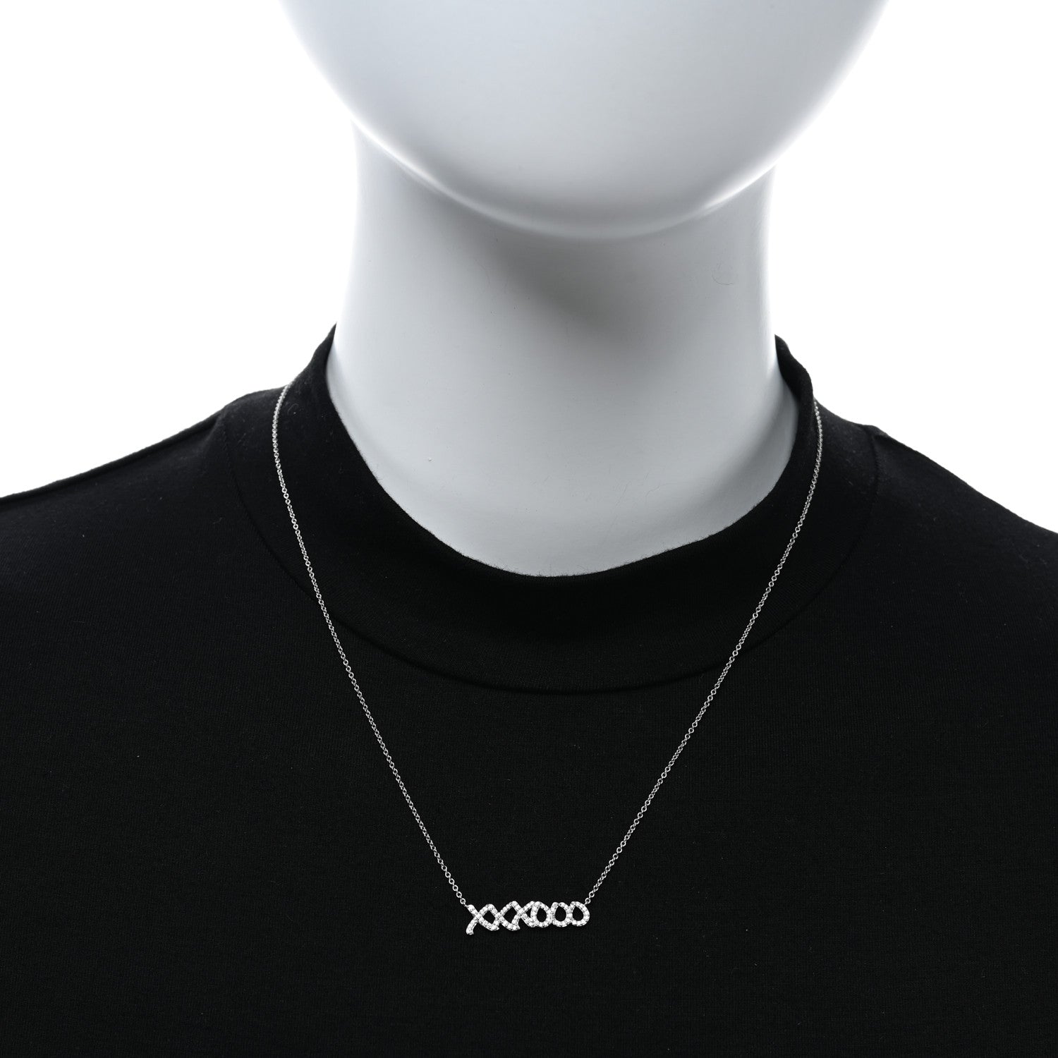 Tiffany 18K White Gold Diamond Paloma's Graffiti Love and Kisses Pendant Necklace 2 of 4