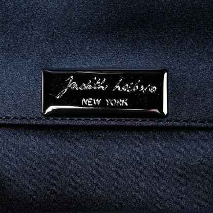 Judith Leiber Crystal Satin Clutch Navy Blue 5 of 9