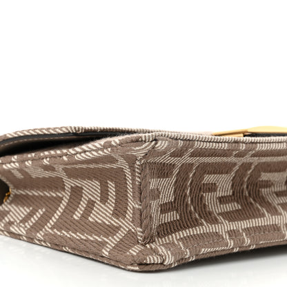 Fendi Jacquard Denim Effect FF 1974 Wallet On Chain White Dove 8 of 10