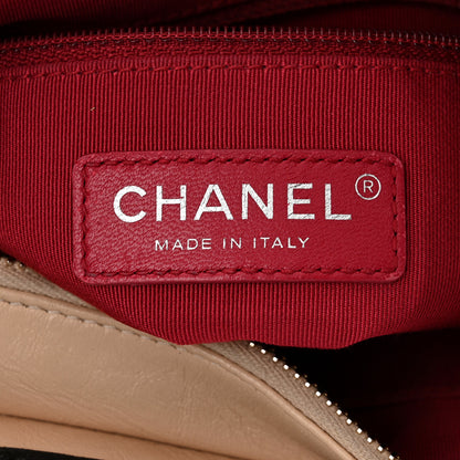 Chanel Aged Calfskin Quilted Small Gabrielle Hobo Beige Black 6 of 13