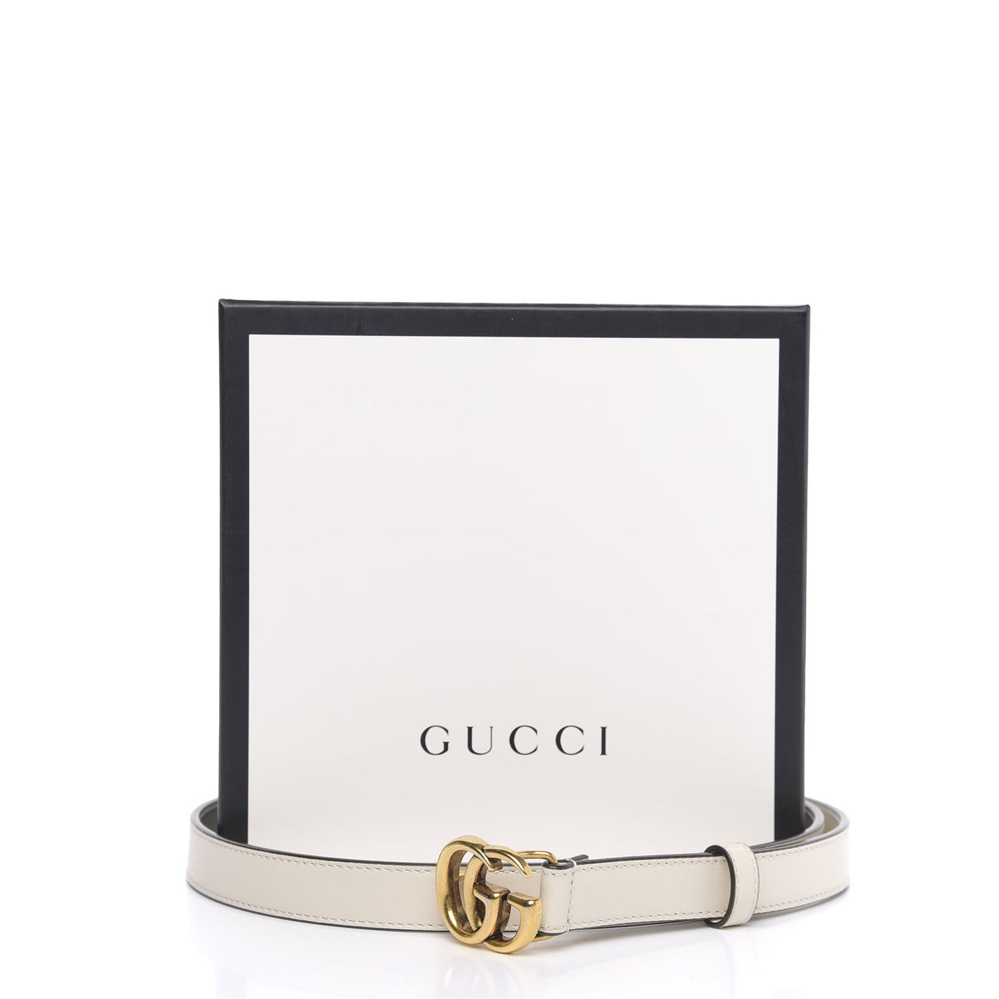 Calfskin Double G 20mm Belt 85 34 Mystic White