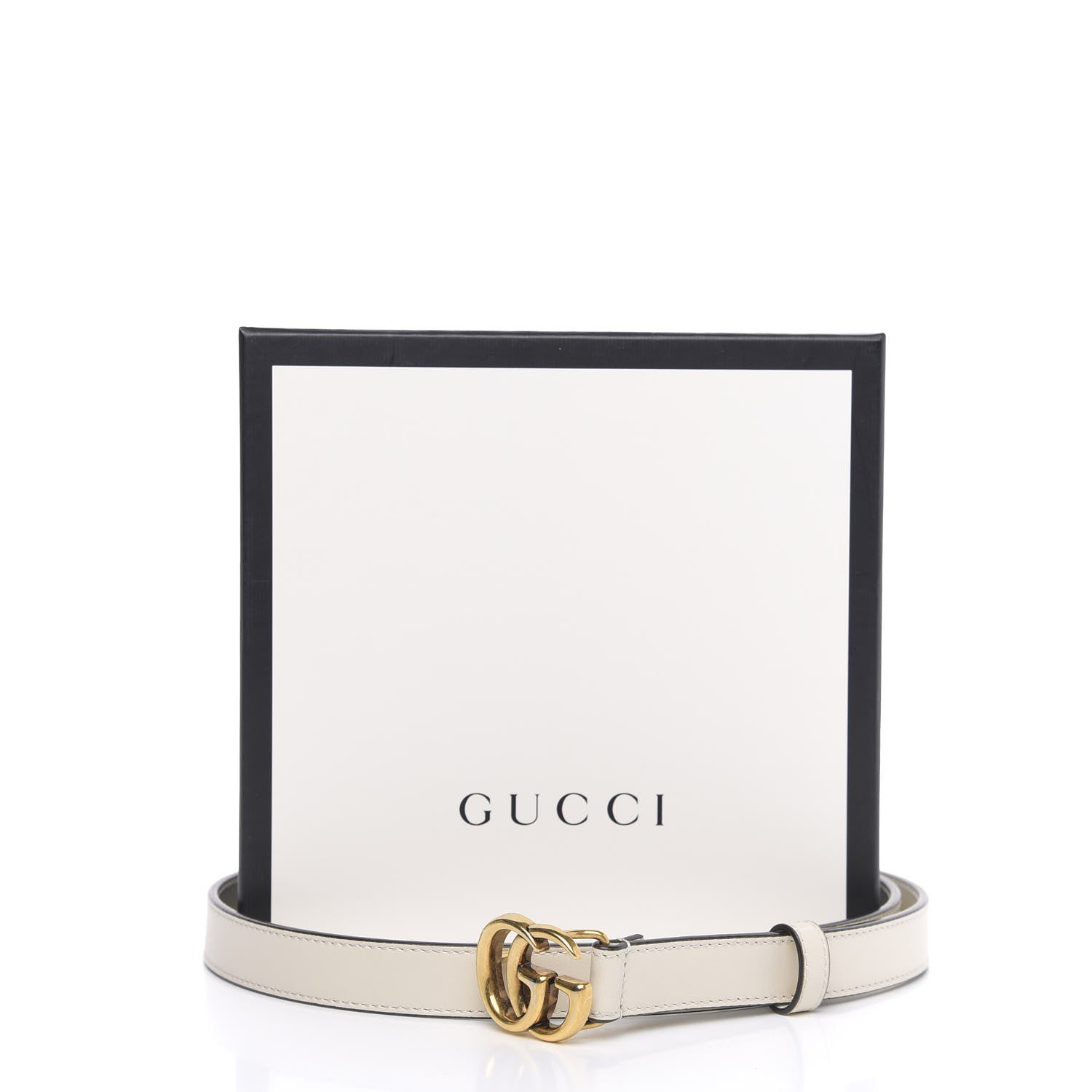 Gucci Calfskin Double G 20mm Belt 85 34 Mystic White 6 of 6