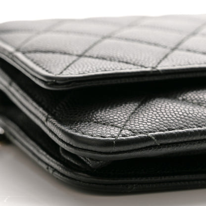 Chanel Caviar Quilted Golden Class Wallet On Chain WOC Black 10 of 12