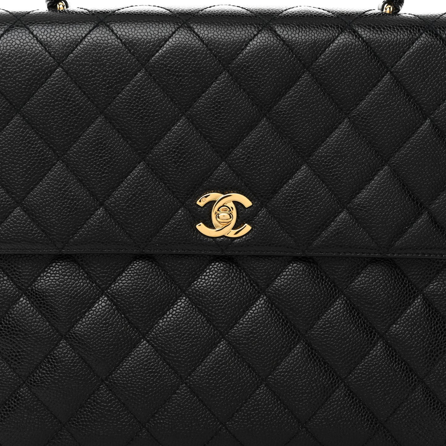 Caviar Quilted Jumbo Kelly Flap Black