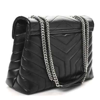 Saint Laurent Calfskin Y Quilted Monogram Medium Loulou Chain Satchel Black 3 of 10