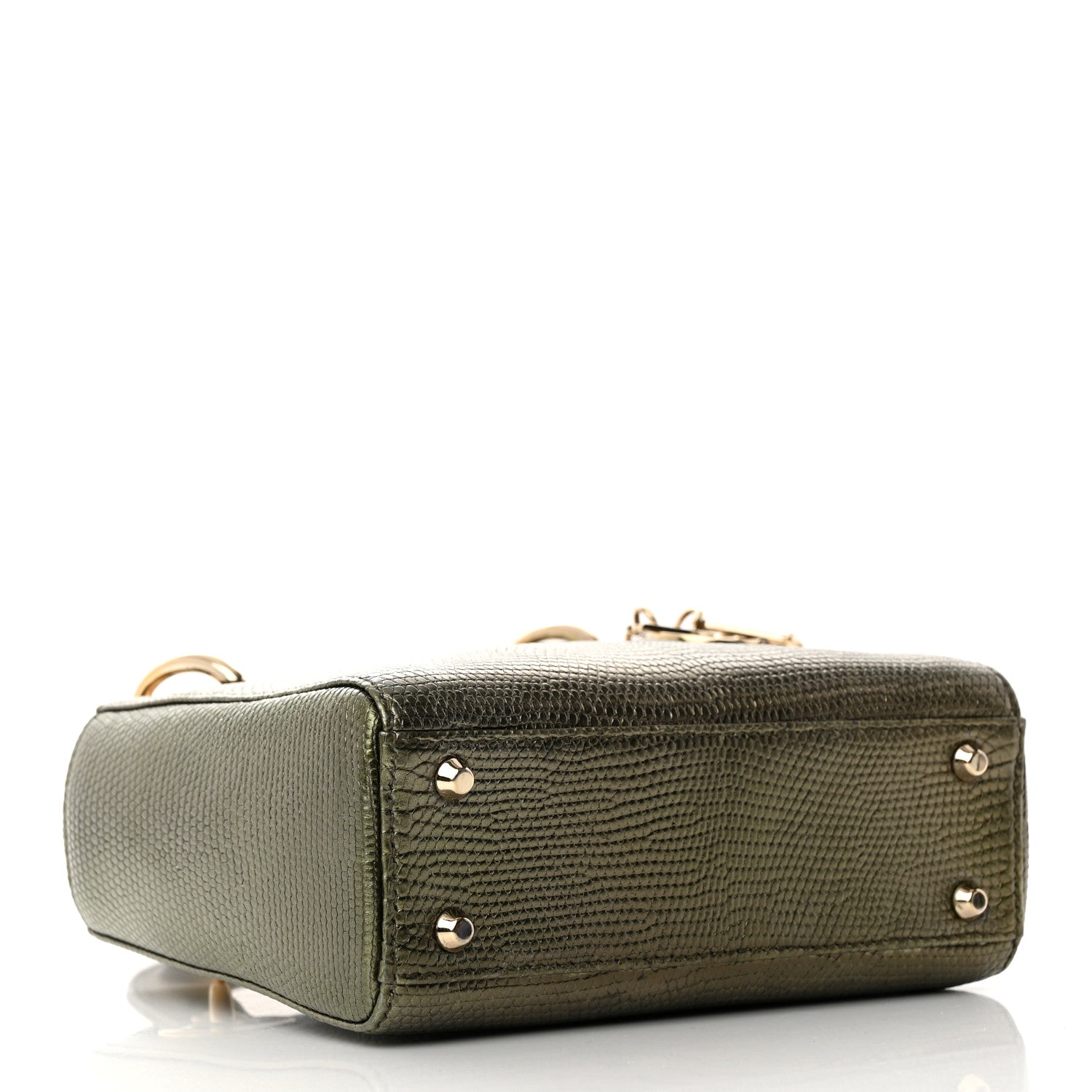 Christian Dior Metallic Lizard Mini Lady Dior Green 4 of 13