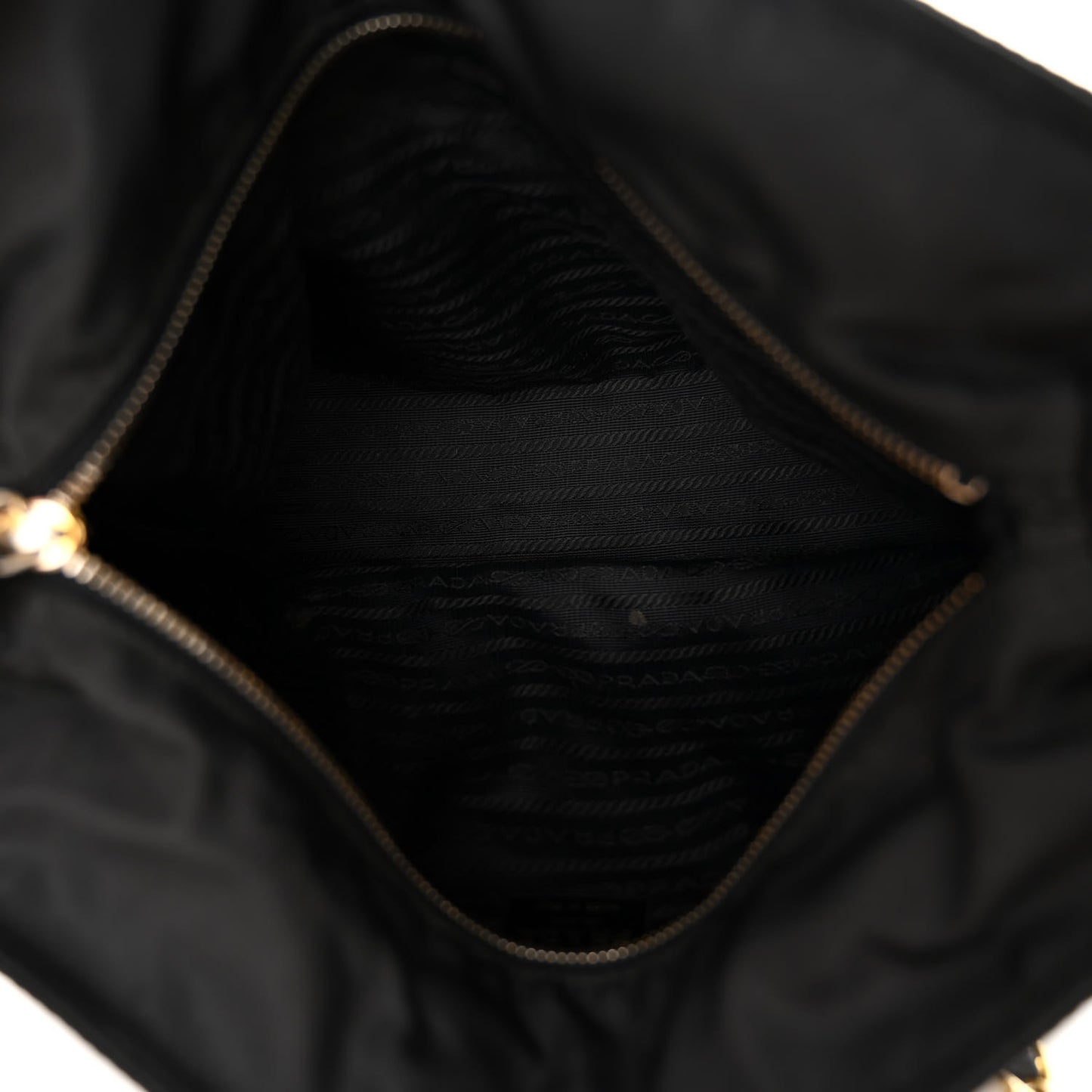 Tessuto Nylon Chain Shoulder Bag Black