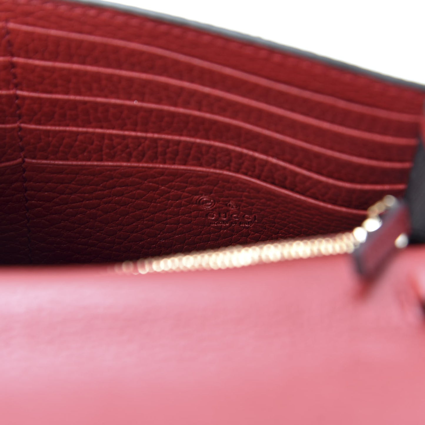 Dollar Calfskin Medium Betty Chain Wallet Red