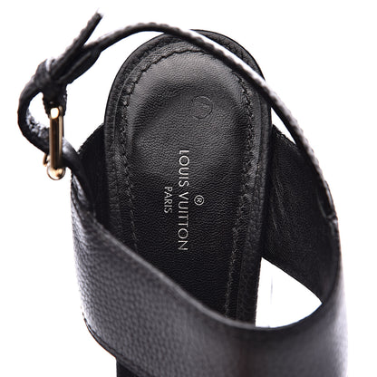Louis Vuitton Calfskin Vedette Wedge Sandals 39 Black 7 of 8