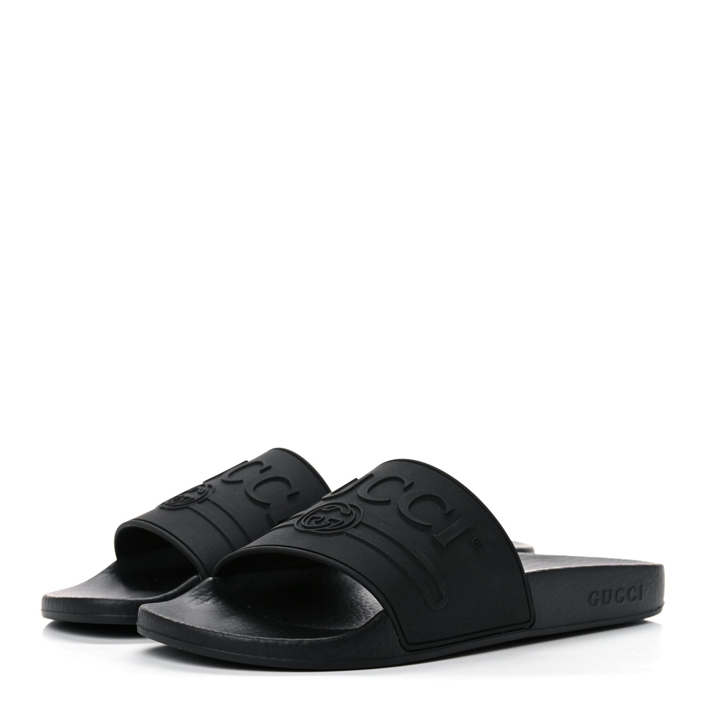 Rubber Womens Logo Slide Sandals 40 Black